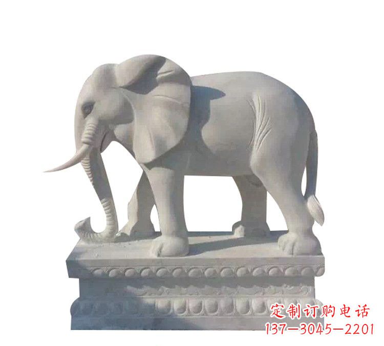 江西汉白玉镇宅大象石雕