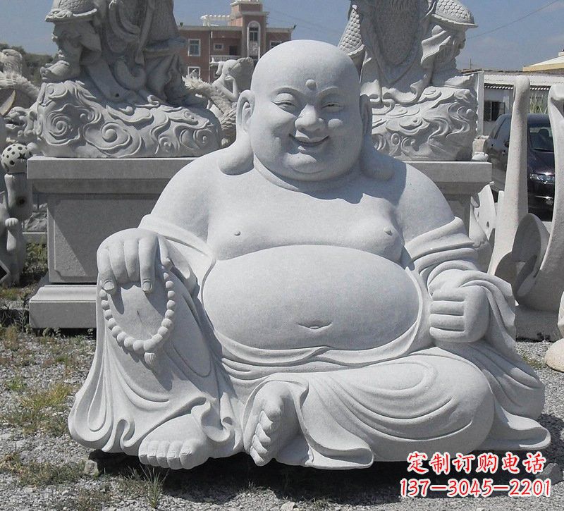 江西精美高雅的汉白玉弥勒佛雕像