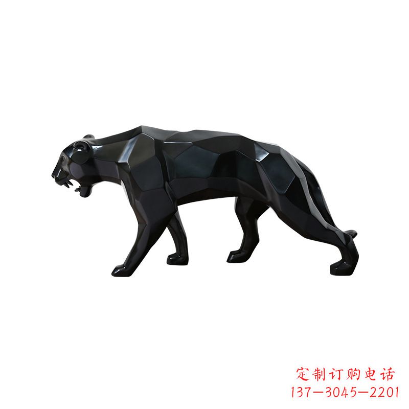 江西黑色魅力,豹子玻璃钢雕塑