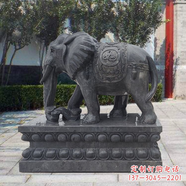 江西黑色大象石雕,独特雕塑制作享受