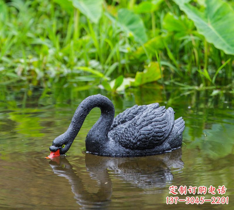 江西黑天鹅雕塑,水塘装饰摆件