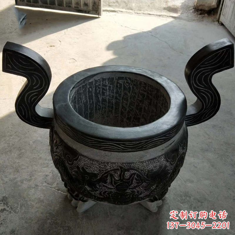 江西中领雕塑:非凡的黑色石头香炉雕塑