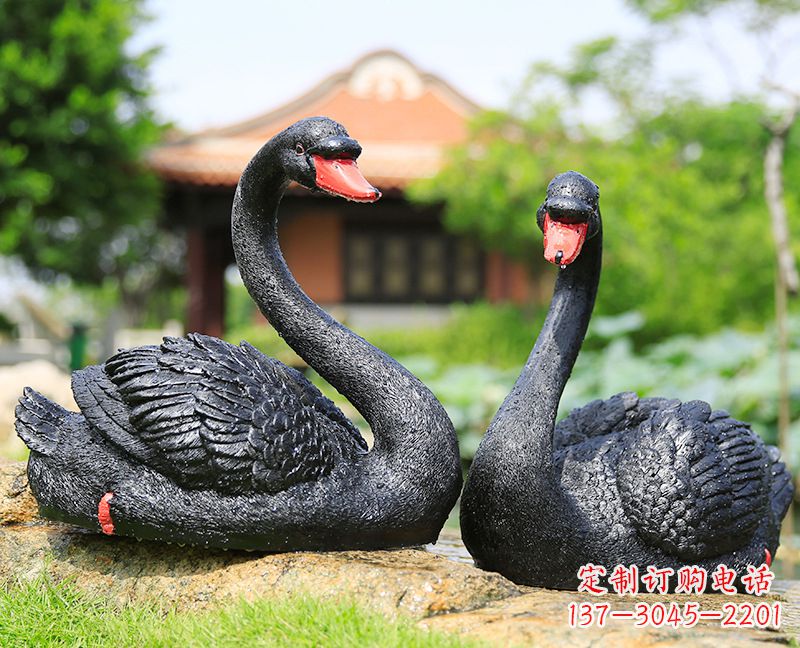 江西黑天鹅玻璃钢仿真雕塑
