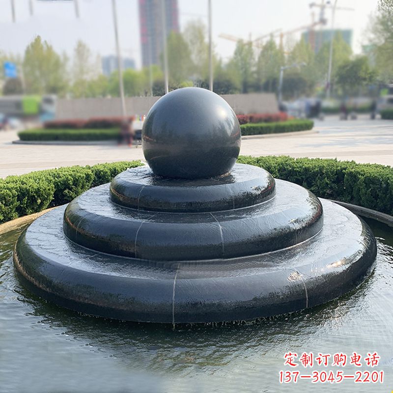 江西黑曜石风水球:精美雕塑装点繁华都市