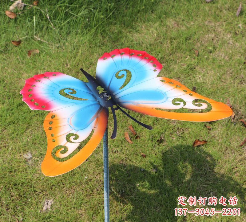 江西红橙蓝不锈钢蝴蝶雕塑