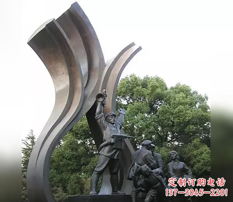 江西红军英烈雕塑,永记中国英雄