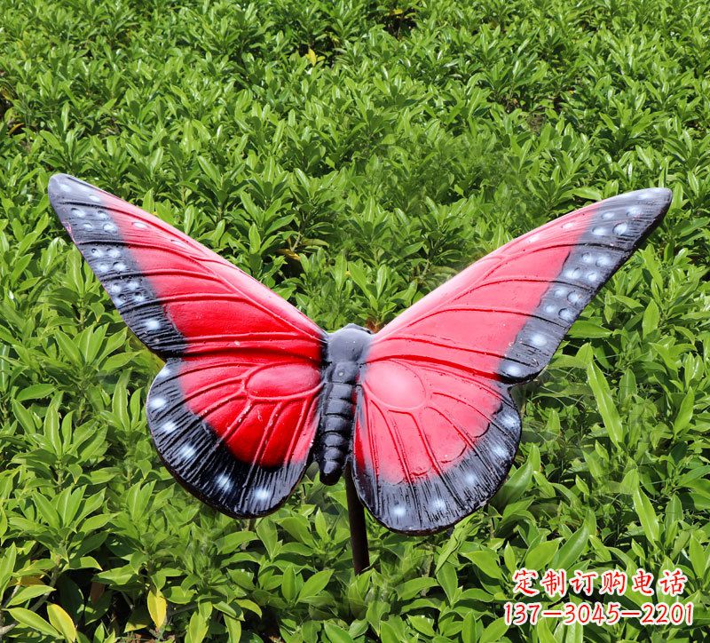 江西红色玻璃钢蝴蝶雕塑