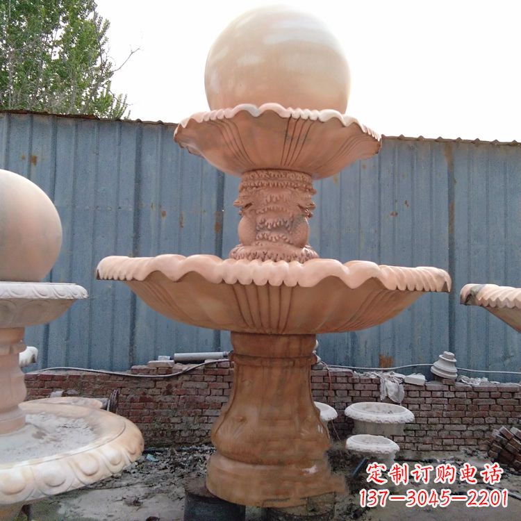 江西专业定制红色风水球雕塑定制