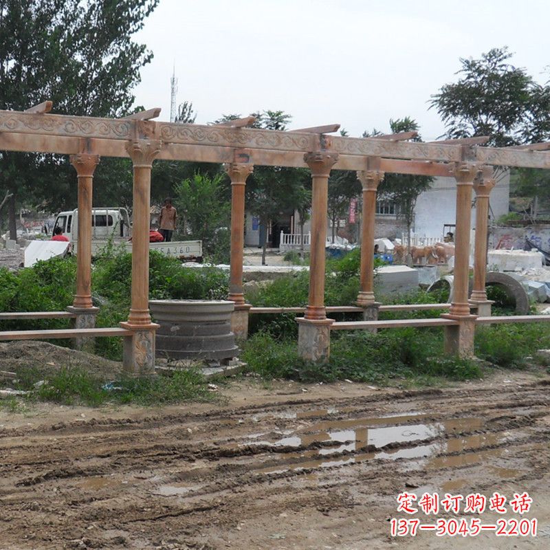 江西红色石雕定制长廊雕塑
