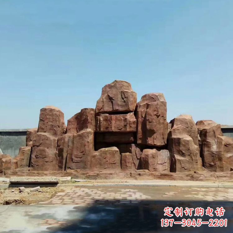 江西红色塑石塑石仿真假山