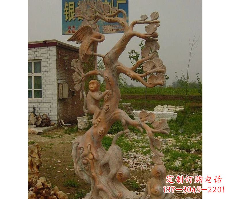 江西优雅灵动的猴子石雕