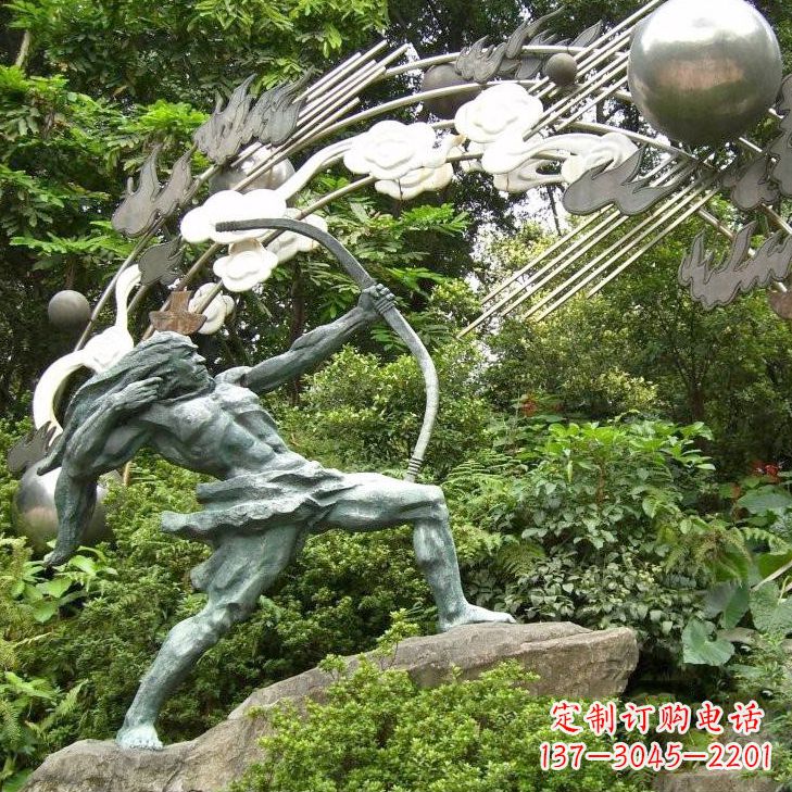 江西华夏传统精美后羿射日雕塑