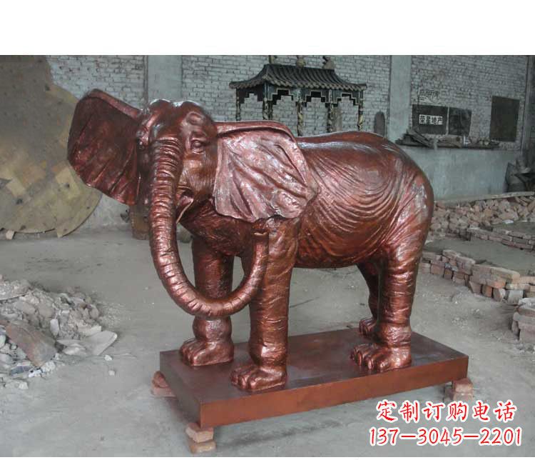 江西户外大象动物铜雕塑