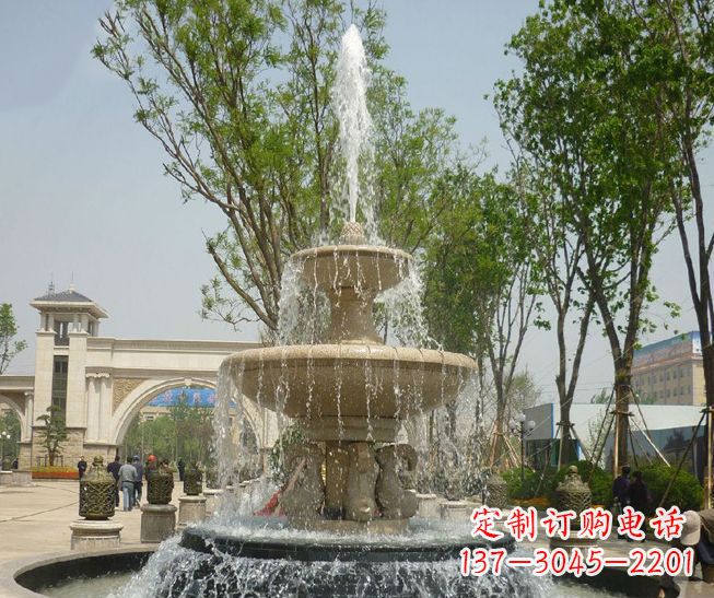 江西精美多层喷泉雕塑,营造出优美水乐园