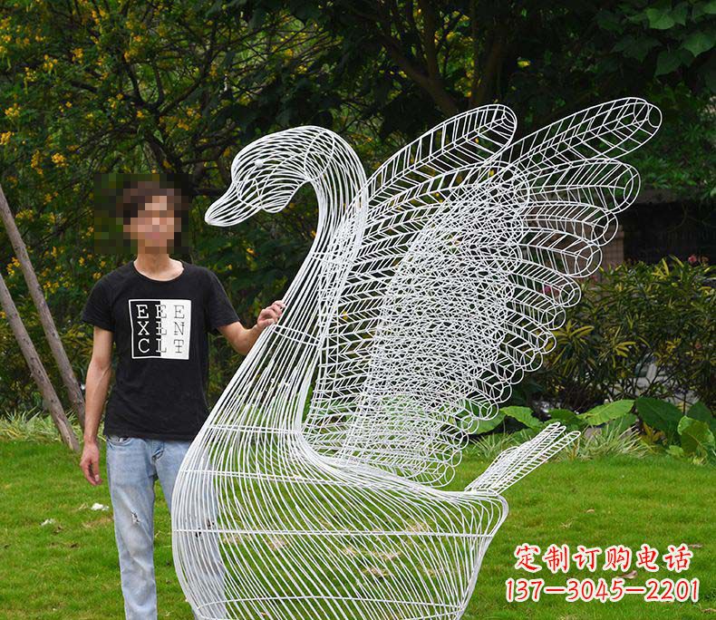 江西艺术精灵——户外不锈钢天鹅雕塑