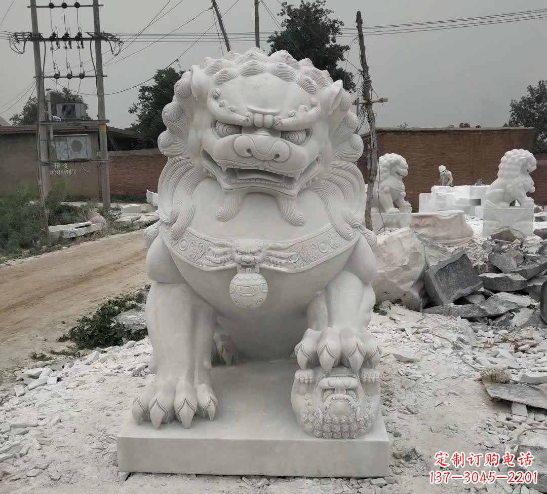 江西非凡威猛!来自中领雕塑的狮子踩球石雕