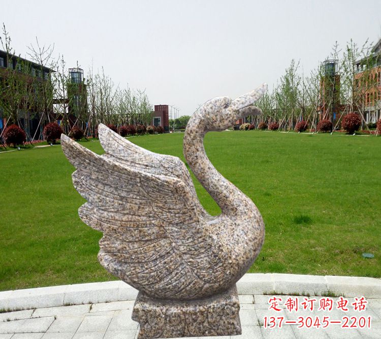 江西中领雕塑推出的浪漫喷水天鹅雕塑,它是一件…