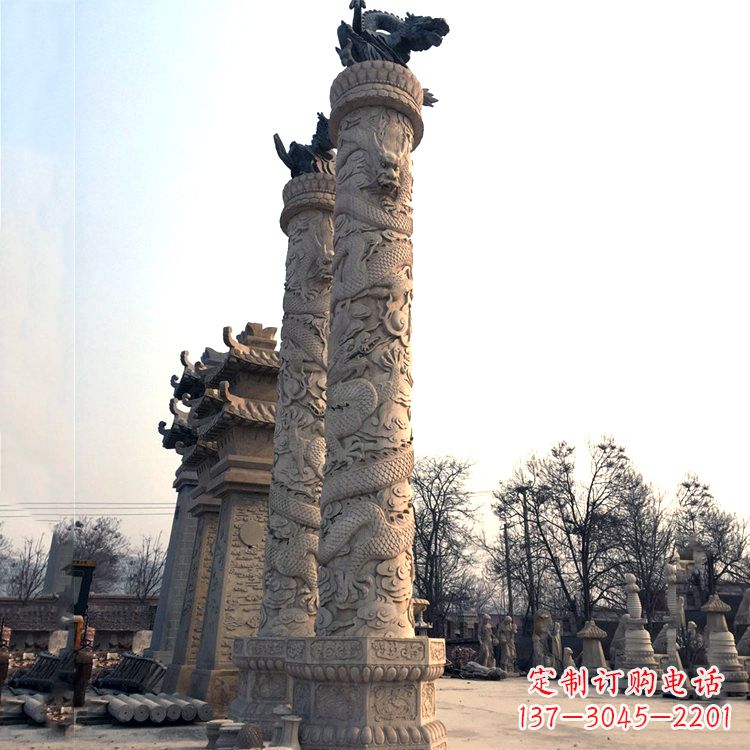 江西精致精美的华表柱石雕