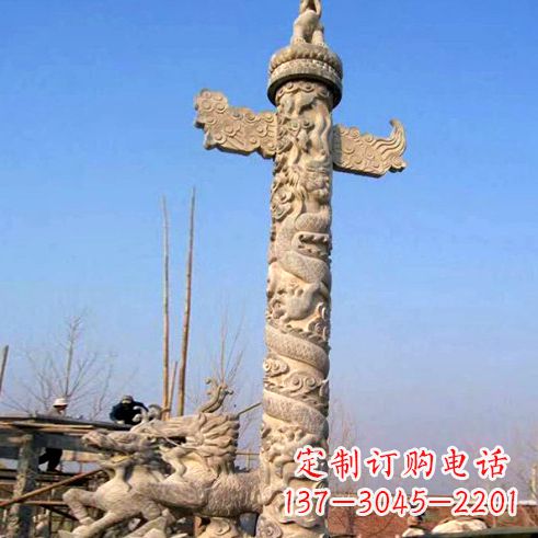 江西象征古老华夏文化的华表柱子雕塑