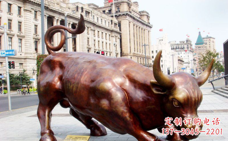 江西华尔街牛招财牛铜雕,拥有力量的象征
