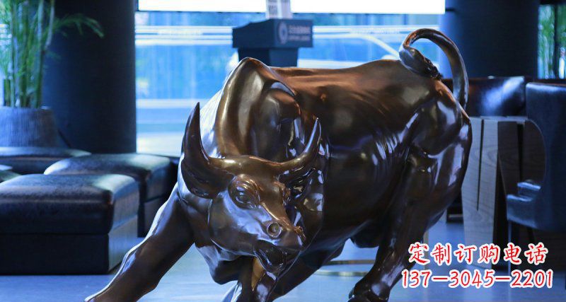 江西华尔街牛招财铜雕——精美装点空间,招财进宝