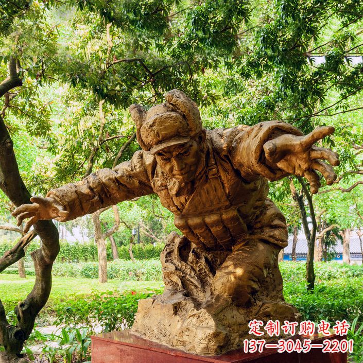 江西中领雕塑:黄继光铜雕著名抗战英雄雕像