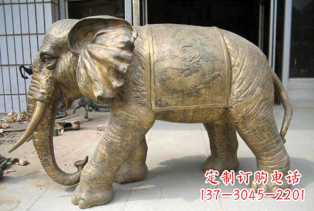 江西黄铜大象雕塑 (2)