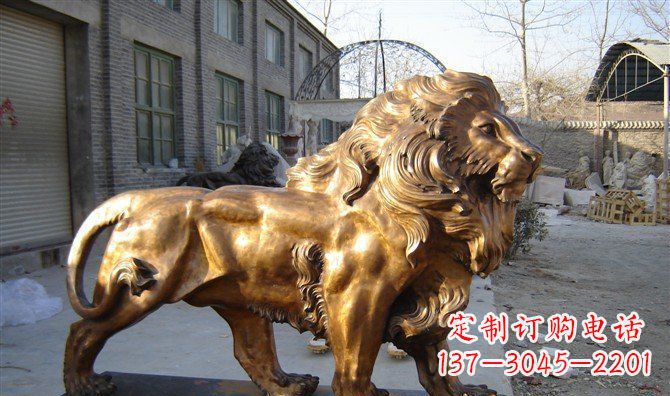江西黄铜精美西洋狮子铜雕