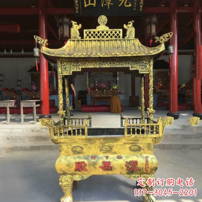 江西黄铜香炉雕塑