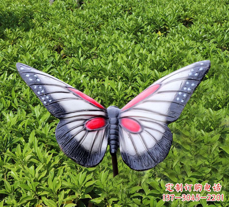 江西灰黑色仿真蝴蝶玻璃钢铸造雕塑