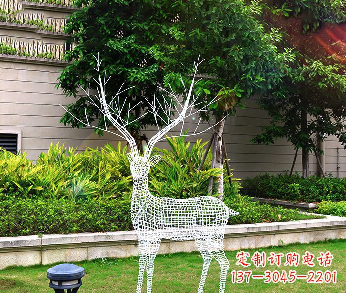 江西创造魅力的麋鹿不锈钢雕塑