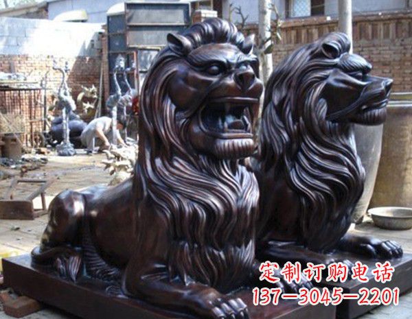 江西浓郁艺术气息的精美铜雕狮子