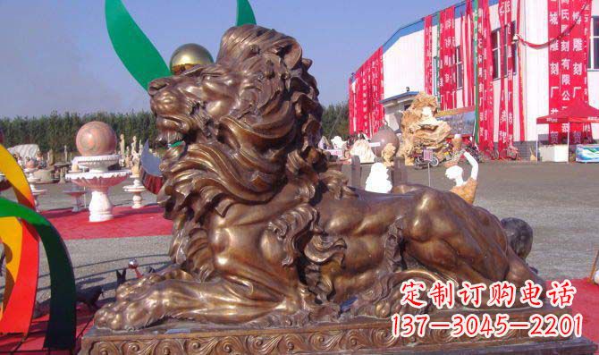 江西汇丰西洋狮子铜雕,精美华贵