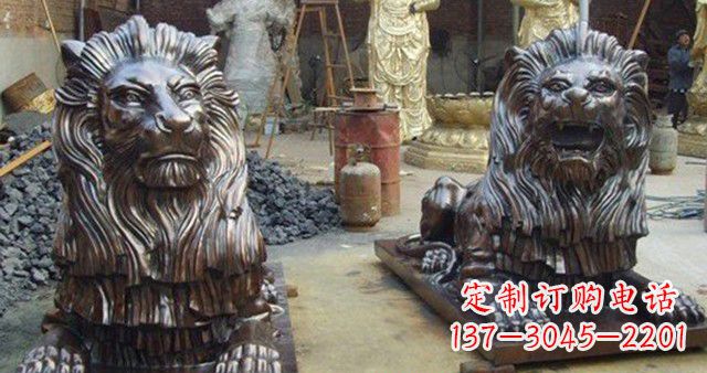 江西汇丰铜狮子雕塑,令人叹为观止