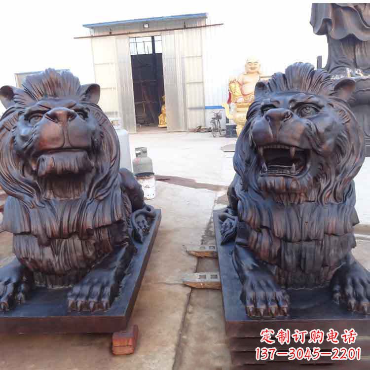 江西汇丰银行狮子雕塑,精美雕塑展示您的财富