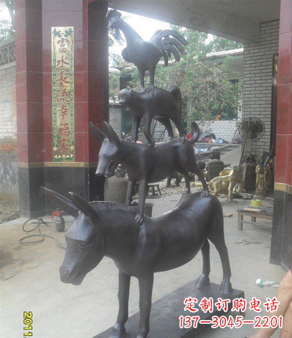 江西鸡猴狗马景观动物铜雕
