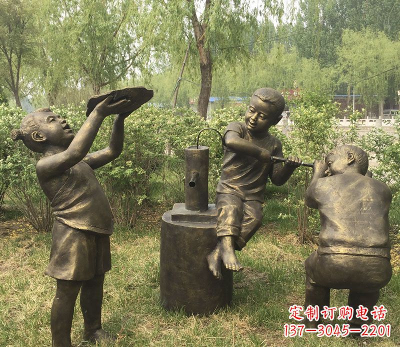 江西艺术熊孩子,活泼可爱的儿童雕塑