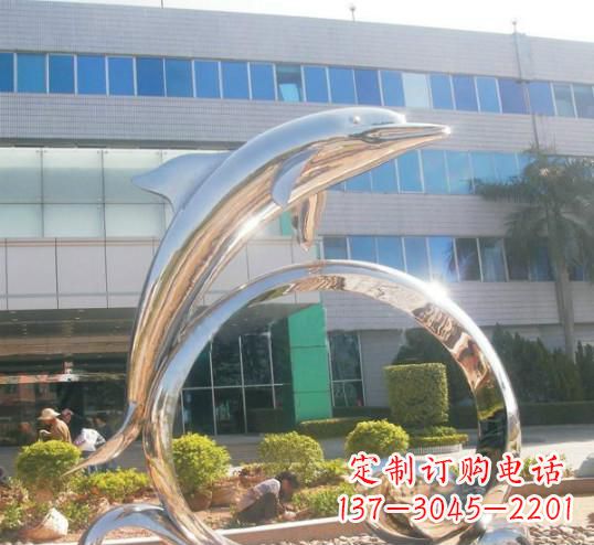 江西精致的不锈钢海豚雕塑