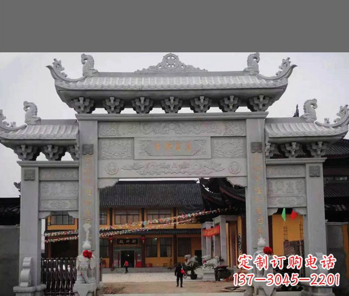 江西专业街边道路三门石牌坊雕塑制作