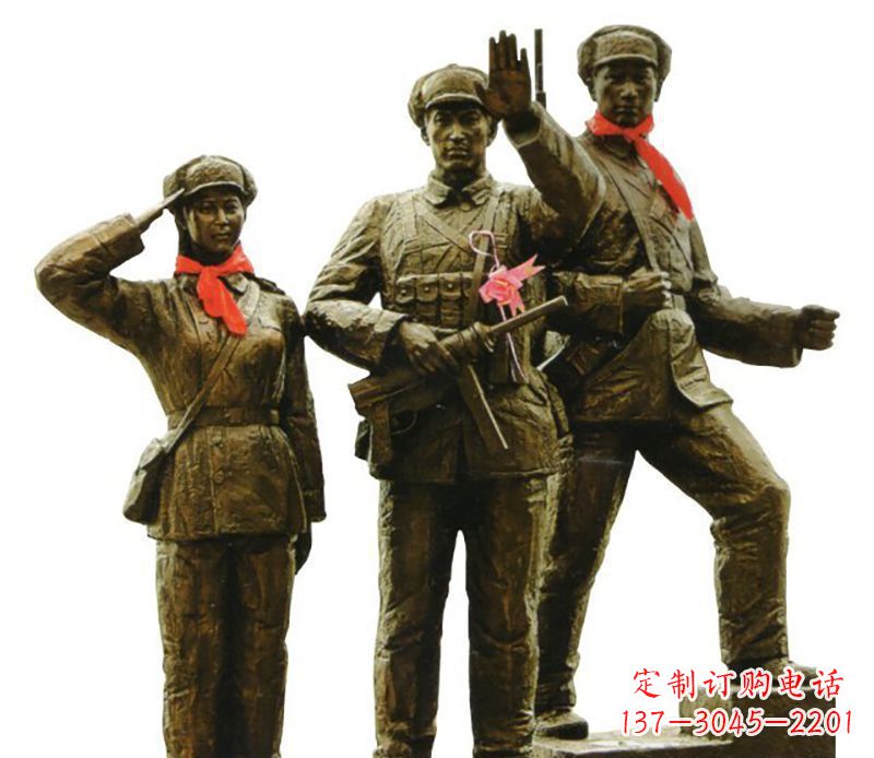 江西解放军战士人物铜雕