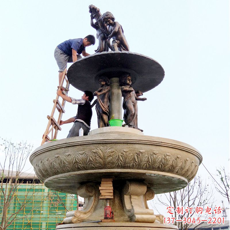 江西精美金蝉石喷泉雕塑