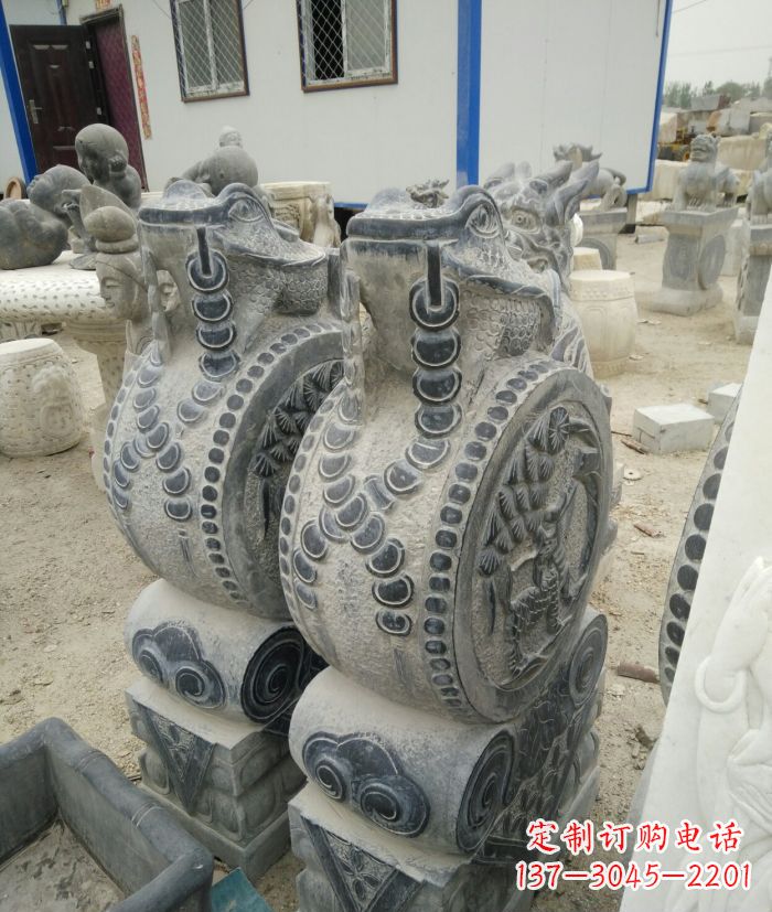 江西古韵深远,金蟾抱鼓石仿古门墩雕塑