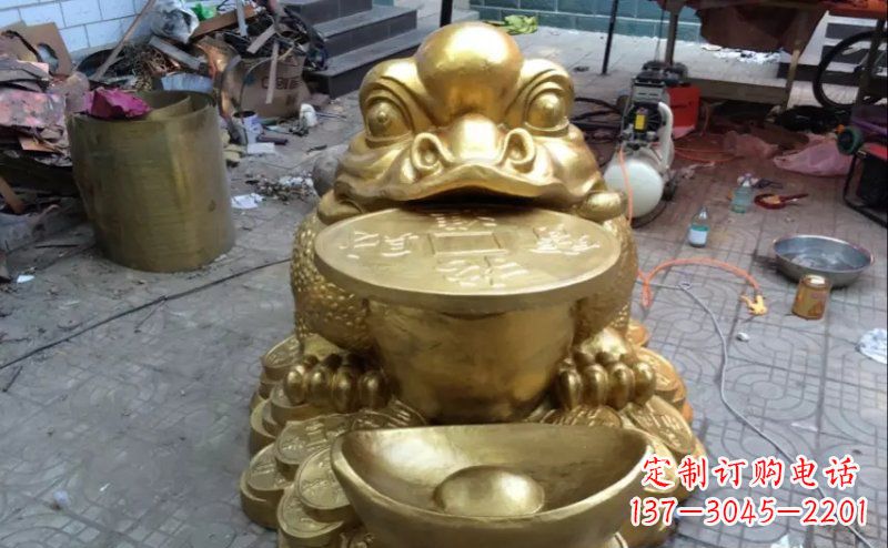 江西金蟾招财动物铜雕 (2)