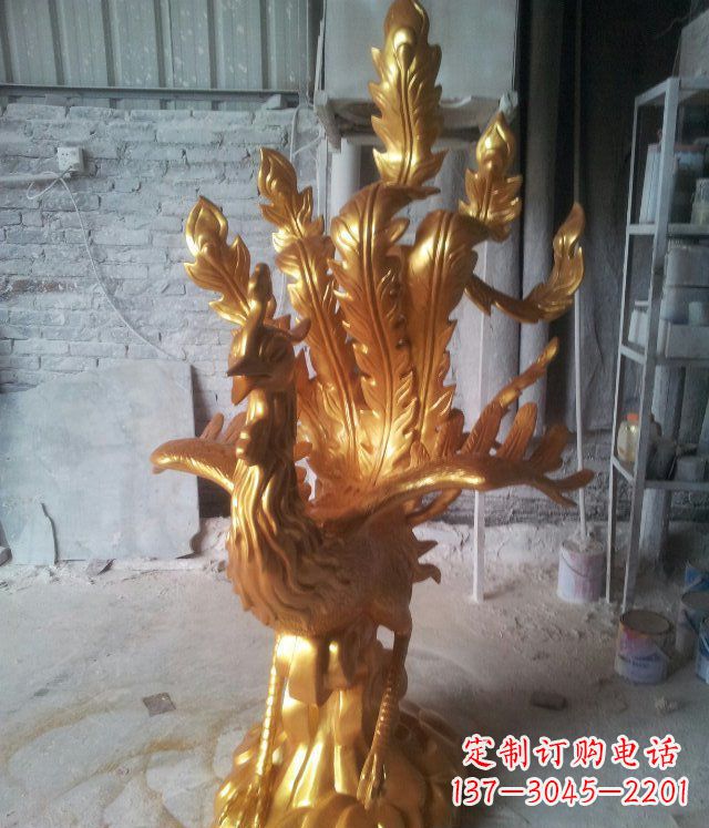 江西金凤凰玻璃钢仿铜动物雕塑─让美丽无限盛开