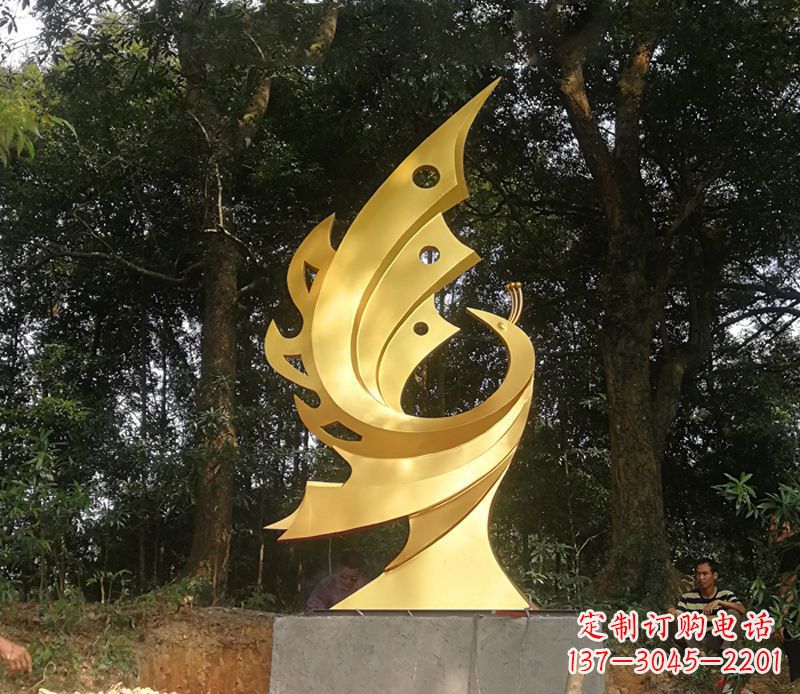 江西以古典风格演绎不锈钢凤凰雕塑