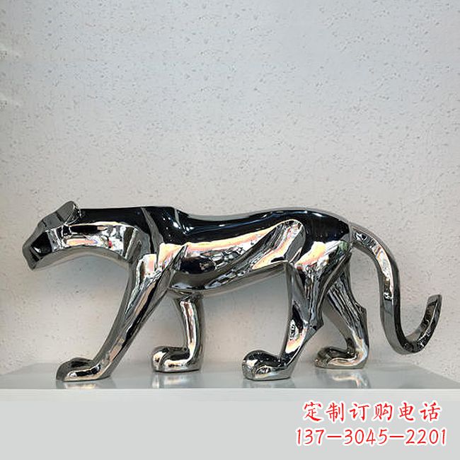 江西杰出的不锈钢金钱豹雕塑