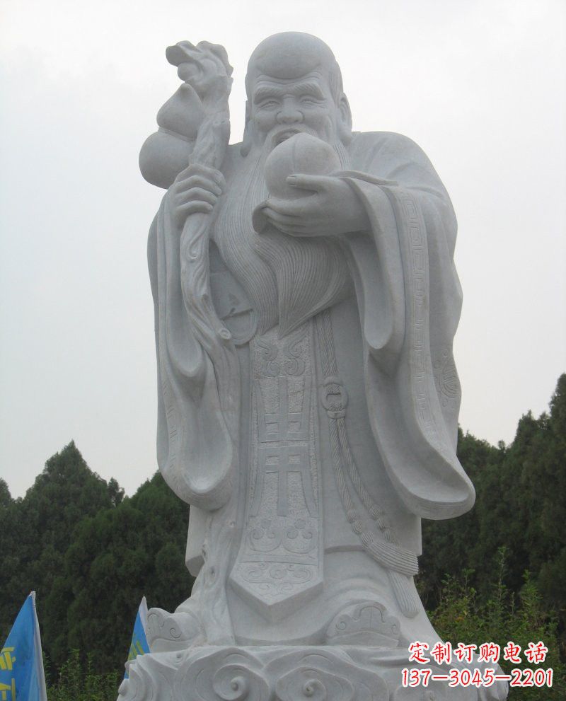 江西景区大理石老寿星雕塑