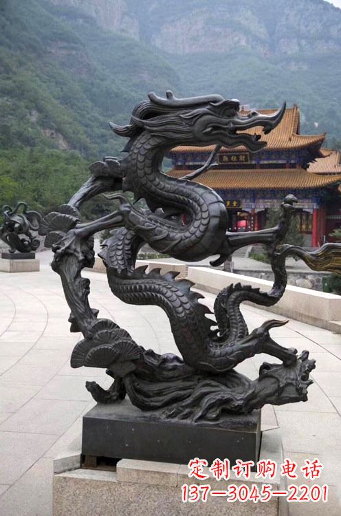 江西精美纯铜青龙雕塑,增添景区广场气派