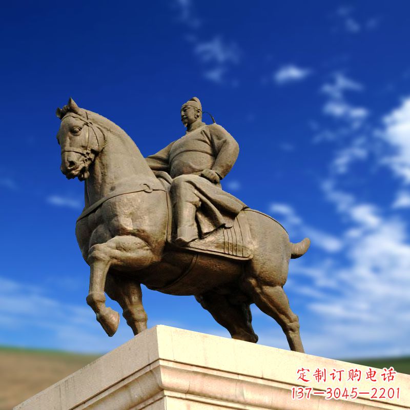 江西景区景点古代帝王李世民骑马景观雕塑