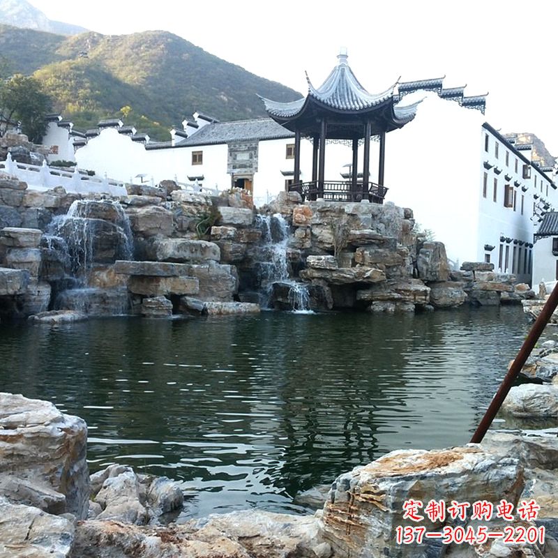 江西景区景点水池水景奇石假山